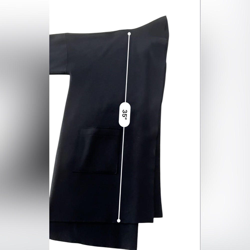 Eileen Fisher Black Wool Kimono Lightweight Coat with dropped shoulder in EUC - Picture 10 of 10